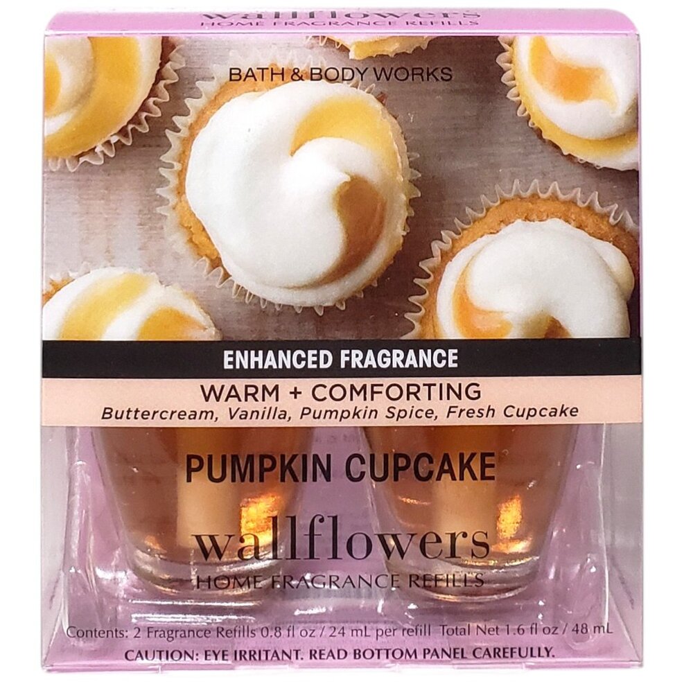 Bath & Body Works Pumpkin Cupcake Home Fragrance Refill Wallflowers 2 Pack Set